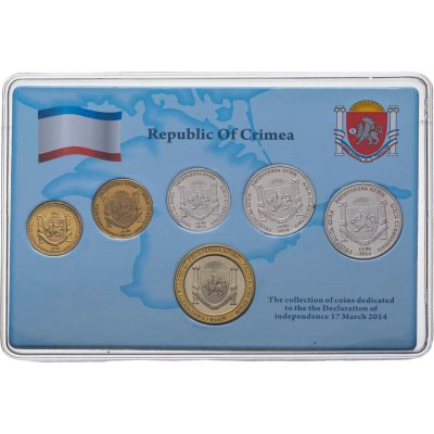 купить Республика Крым 2014 набор 6-ти монетовидных жетонов "Независимость Крыма 17.3.2014" в пластике