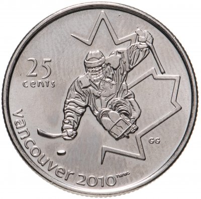 купить Канада 25 центов (cents) 2009 X зимние Паралимпийские Игры, Ванкувер 2010 - Хоккей на санях