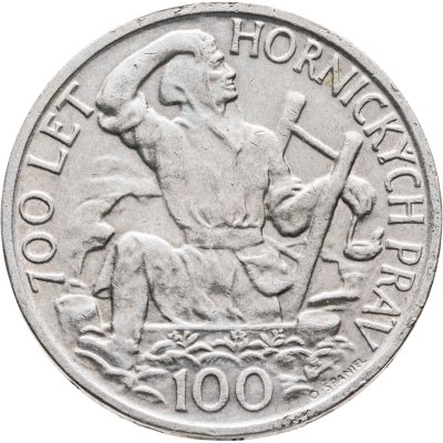 купить Чехословакия 100 крон (korun) 1949 "700 лет Праву добычи серебра в Йиглаве"