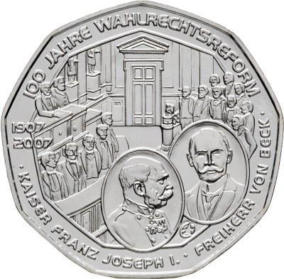купить Австрия 5 евро 2007 "100 лет Избирательному праву"