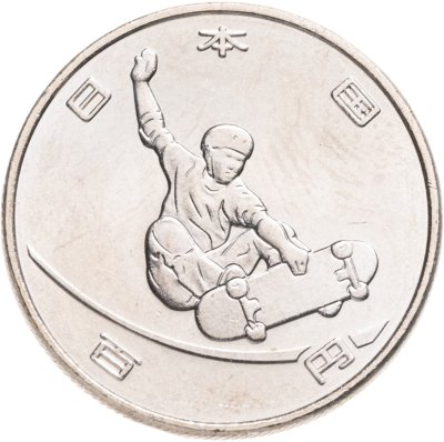 купить Япония 100 йен 2019 "XXXII Летние Олимпийские игры в Токио 2020: Скейтбординг"