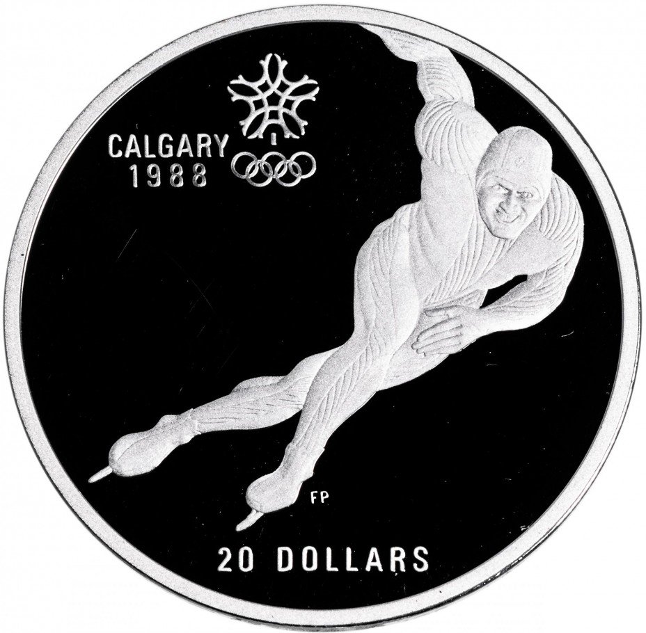 купить Канада 20 долларов 1985 "XV зимние Олимпийские игры в Калгари - Конькобежец"