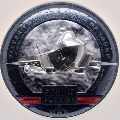 купить Палау 20 долларов 2023 "Звуковой барьер Самолет", в слабе с сертификатом