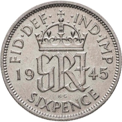 купить Великобритания 6 пенсов (pence) 1945