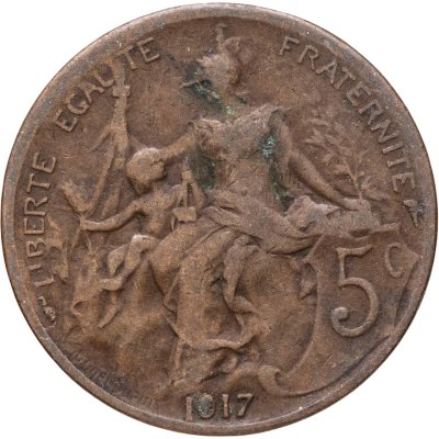 купить Франция 5 сантимов (centimes) 1917