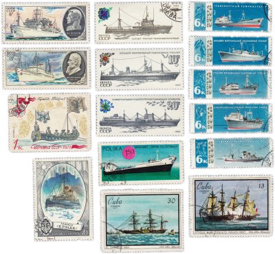 купить Набор из 15 марок "Корабли"