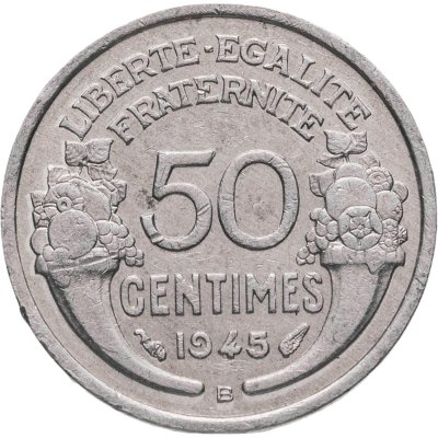 купить Франция 50 сантимов (centimes) 1945 В