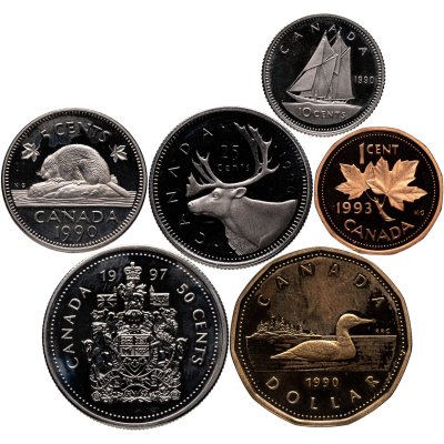 купить Канада набор из 6 монет Proof 1990-1997
