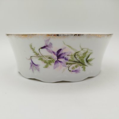 купить Капельник (полоскательница), украшенный изображением колокольчиков, фарфор, деколь с подрисовкой, золочение, Фарфоровая фабрика Гарднера, Российская империя, 1880-1910 гг.