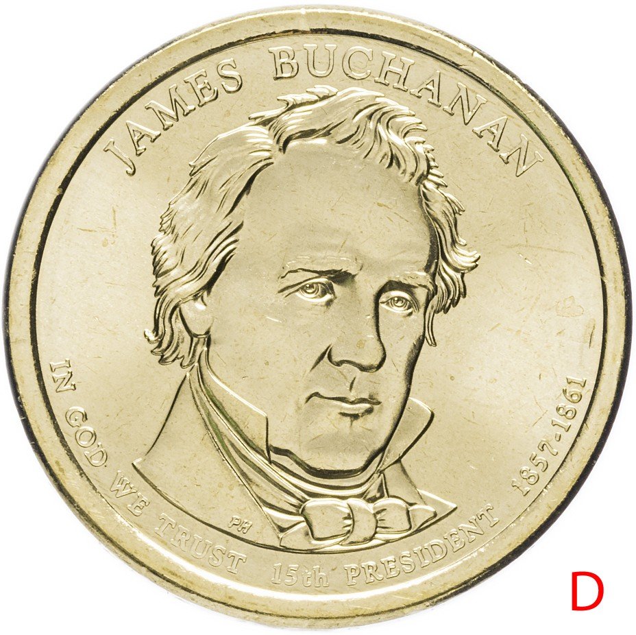 купить США 1 доллар 2010 D "15-ый Президент США - Джеймс Бьюкенен"