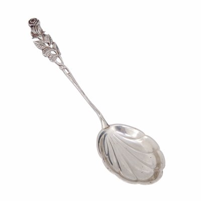 Купить Ложка сервировочная «Хильдесхаймская роза», серебро 800 пробы, Германия, 1960-1980 гг.