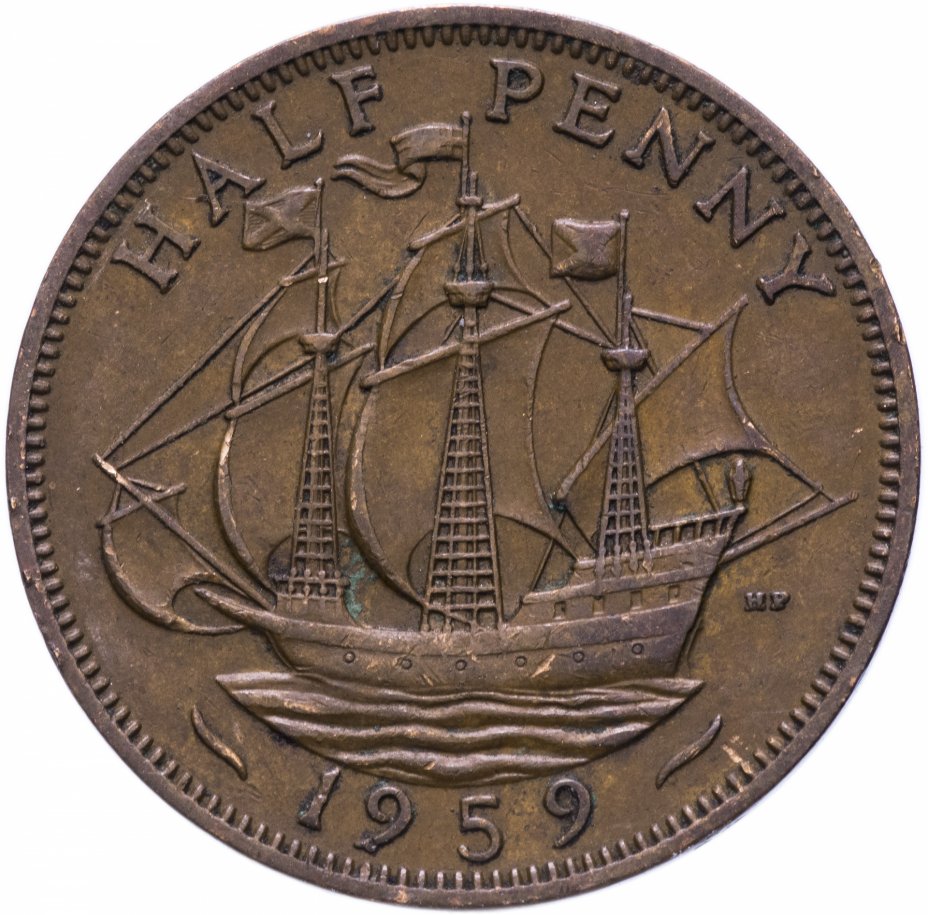 купить Великобритания 1/2 пенни (penny) 1953-1970, случайная дата
