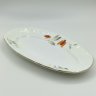 Купить Сервировочное блюдо овальной формы "Барбарис", украшенное флоральным декором, худ. Р.  Г. Михайлова, фаянс, роспись, золочение, Конаковский фаянсовый завод им. М.И. Калинина (ЗиК Конаково), СССР, 1952-1962 гг.