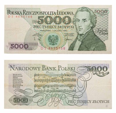 купить Польша 5000 злотых 1988