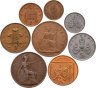 Купить Великобритания набор из 8 монет 1/2,  1 пенни (penny), 1, 2, 5 пенсов (pence) 1907-2008