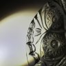 Купить Большая менажница с рельефным декором, хрусталь, алмазная грань, СССР, 1970-1990 гг.