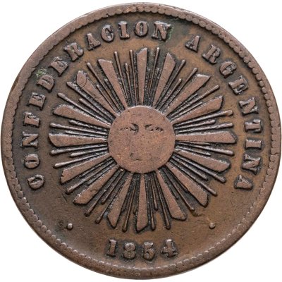 купить Аргентина 2 сентаво (centavo) 1854