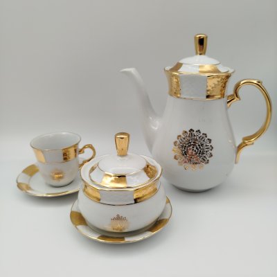 купить Набор кофейный "Эгоист" (5 предметов), фарфор, золочение, Thun (Тун), Чехословакия, 1980-1993 гг.