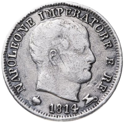 купить Королевство Италия 5 сольди 1814 М Наполеон I Бонапарт