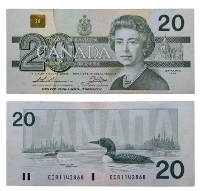 купить Канада 20 долларов 1991