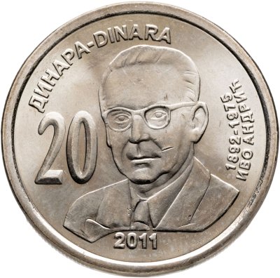 купить Сербия 20 динаров (динара, dinara) 2011 Иво Андрич