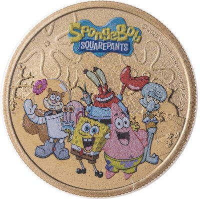 купить Тувалу 1 доллар 2025 «Губка Боб»