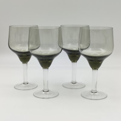 купить Набор из 4-х бокалов дымчатого цвета, цветное стекло, СССР, 1970-1990 гг.
