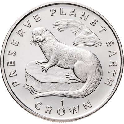 купить Остров Мэн 1 крона (crown) 1995 "Заповедник планета Земля - Выдра"