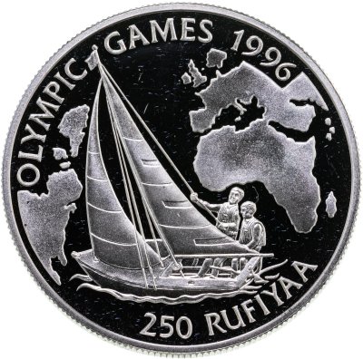 купить Мальдивы 250 руфий 1993 "Олимпийские игры 1996"