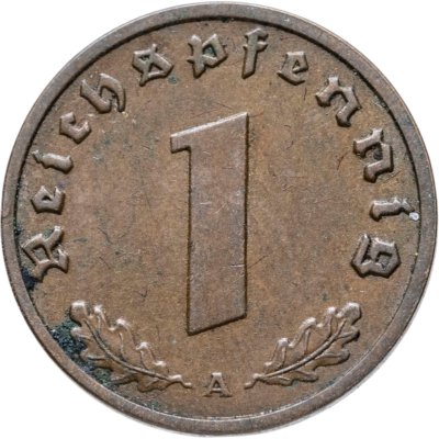 купить Германия, Третий рейх 1 рейхспфенниг (reichspfennig) 1938 "А"