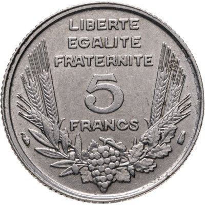 купить Франция 5 франков (francs) 1933 женское лицо обращено вправо