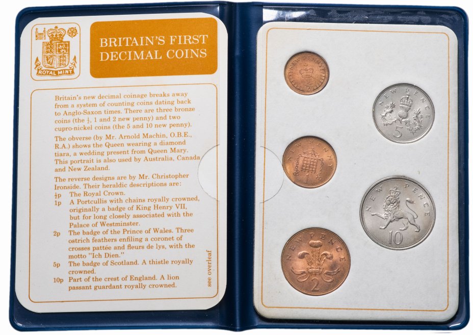 купить Великобритания набор (5 монет) 1968-1971 в буклете