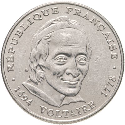 купить Франция 5 франков (francs) 1994 "300 лет со дня рождения Вольтера"