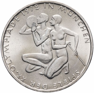 купить Германия (ФРГ) 10 марок 1972 D "XX летние Олимпийские Игры, Мюнхен 1972 - Спортсмены"
