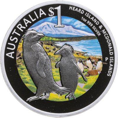 купить Австралия 1 доллар 2011 "Выставка ANDA - Мельбурн - Остров Херд и острова Макдональд - Золотоволосый пингвин", в футляре с сертификатом