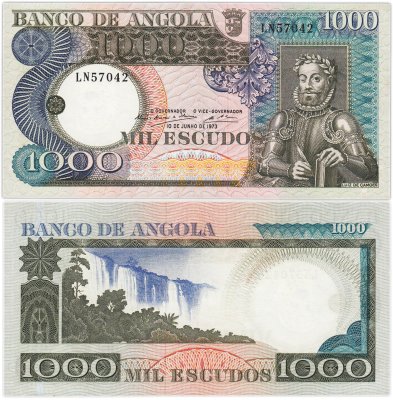 купить Ангола 1000 эскудо 1973 "Водопады Дуке-де-Браганса Каландула"