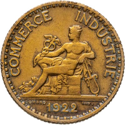 купить Франция 1 франк (franc) 1922