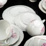Купить Сервиз чайный в стиле шинуазри с декором в виде пагоды, на 6 персон (22 предмета), фарфор, деколь, золочение, Könitz Porzellan, ГДР, 1954-1962 гг.