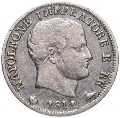 купить Италия, Наполеоновское королевство 5 сольди 1811 Наполеон Бонапарт