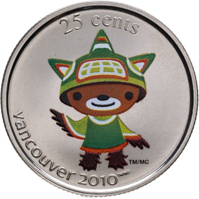 купить Канада 25 центов (cents) 2008 "Ванкувер 2010 Олимпийские талисманы - Суми"