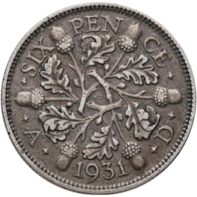 Купить Великобритания 6 пенсов (pence) 1931