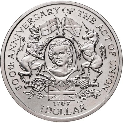 купить Британские Виргинские острова 1 доллар 2007 "300 лет Акту о союзе"