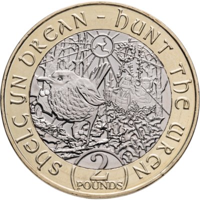 купить Остров Мэн 2 фунта 2018 "Рождество - Охота на крапивника"