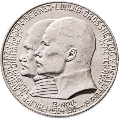 купить Германия, Гессен 2 марки (mark) 1904 "400 лет со дня рождения Филиппа I Великодушного"
