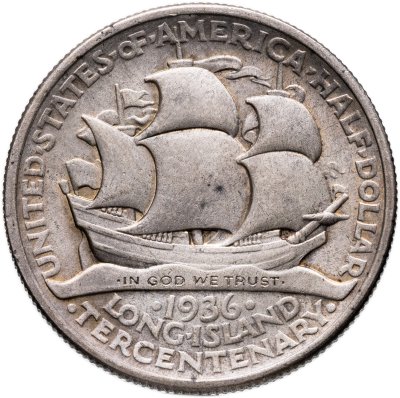 купить США 50 центов (1/2 доллара, half dollar) 1936 "300 лет Лонг-Айленду"