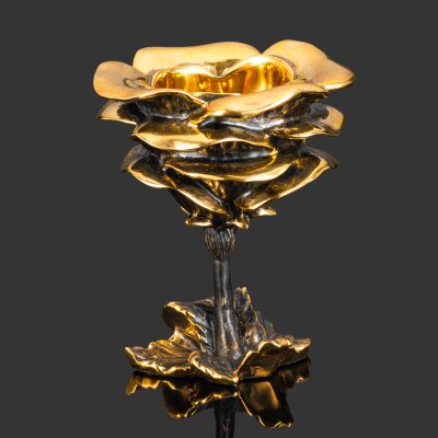 купить Вазочка - подсвечник "Роза", бронза, патина, Российская Федерация, 2025 г.