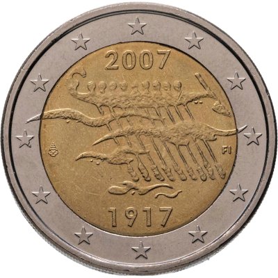 купить Финляндия 2 euro (евро) 2007 "90 лет независимости Финляндии"