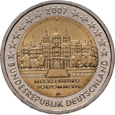 купить Германия 2 евро (euro) 2007 "Федеральные земли Германии: Мекленбург - Передняя Померания" знак монетного двора "D" - Мюнхен