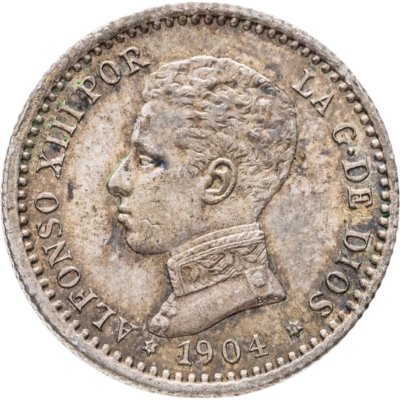 купить Испания 50 сентимо (centimos) 1904, 10 внутри звезд