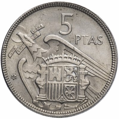 купить Испания 5 песет 1957